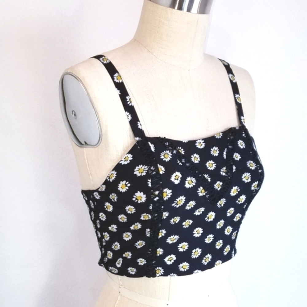 NEW VVNVVN Daisy Print Crop‎ Cami top S